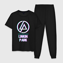 Пижама хлопковая мужская Linkin Park Glitch Rock, цвет: черный