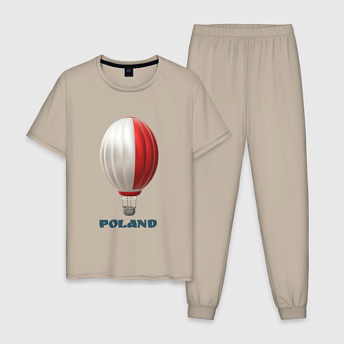 Мужская пижама 3d aerostat Polish flag / Миндальный – фото 1