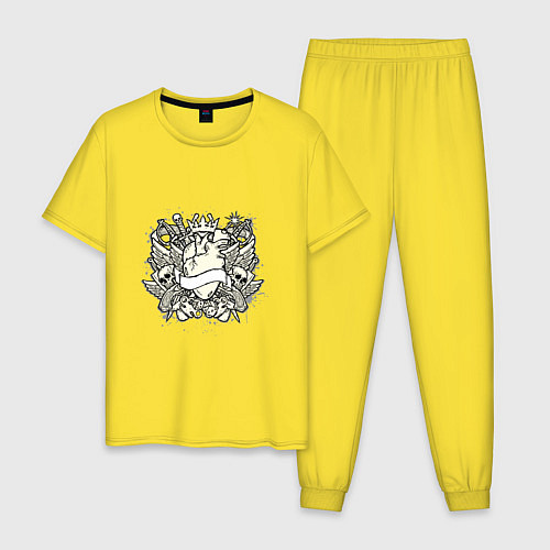Мужская пижама Сердце короля / Желтый – фото 1