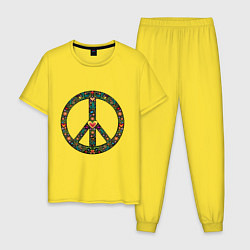 Пижама хлопковая мужская Pacific symbol, цвет: желтый
