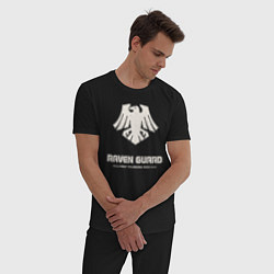 Пижама хлопковая мужская Гвардия ворона лого винтаж, цвет: черный — фото 2