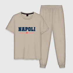 Пижама хлопковая мужская Napoli FC Classic, цвет: миндальный