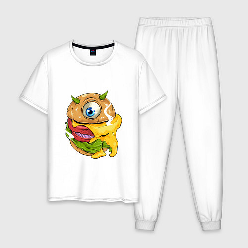 Мужская пижама Одноглазый бургер / Белый – фото 1