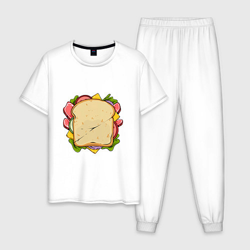 Мужская пижама Сочный бутер / Белый – фото 1
