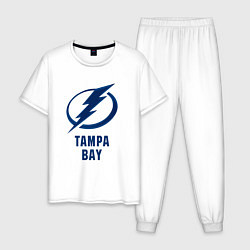 Пижама хлопковая мужская Тампа-Бэй 3D Logo, цвет: белый