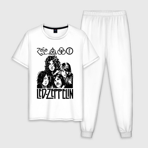 Мужская пижама Led Zeppelin Black / Белый – фото 1