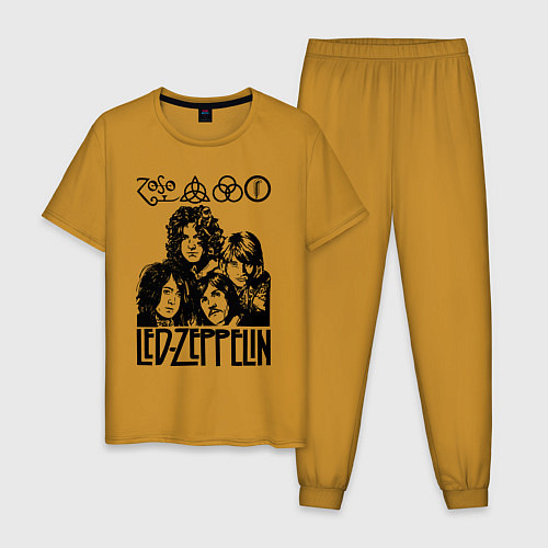 Мужская пижама Led Zeppelin Black / Горчичный – фото 1