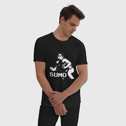 Мужская пижама Sumo pixel art / Черный – фото 3