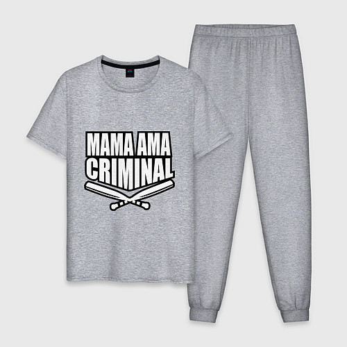 Мужская пижама Mama ama criminal / Меланж – фото 1