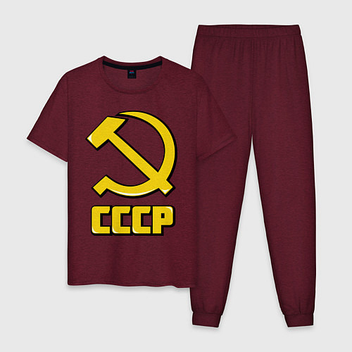 Мужская пижама СССР / Меланж-бордовый – фото 1