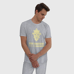 Пижама хлопковая мужская Железные воины хаос винтаж лого, цвет: меланж — фото 2