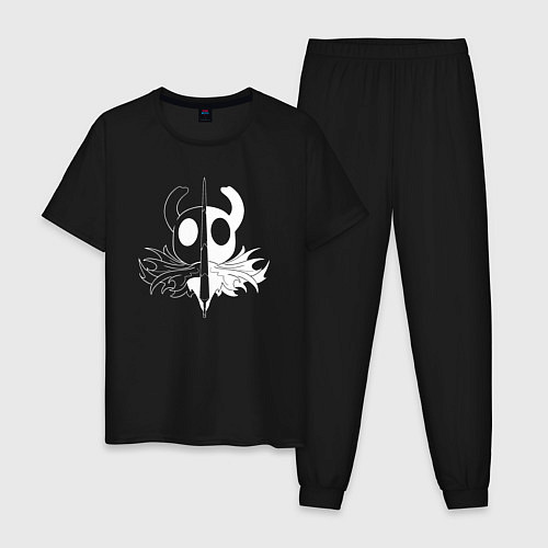 Мужская пижама Hollow Knight черное и белое / Черный – фото 1