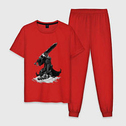Пижама хлопковая мужская Berserk the Black Swordsman, цвет: красный