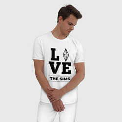 Пижама хлопковая мужская The Sims love classic, цвет: белый — фото 2