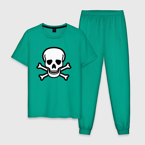 Мужская пижама Абстрактные череп и кости / Зеленый – фото 1