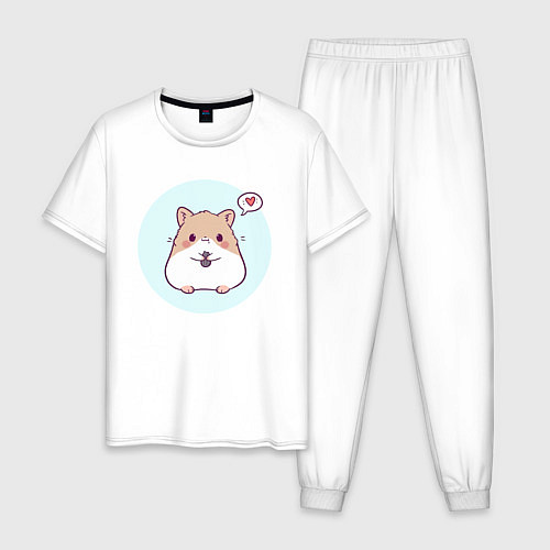 Мужская пижама Хомячок с семечкoм / Белый – фото 1