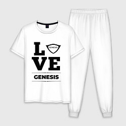 Пижама хлопковая мужская Genesis Love Classic, цвет: белый