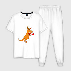 Мужская пижама Кенгуру занимается боксом