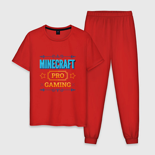 Мужская пижама Игра Minecraft pro gaming / Красный – фото 1