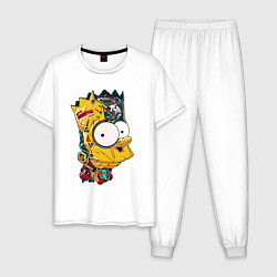Пижама хлопковая мужская Cyber-Bart - Simpsons family, цвет: белый