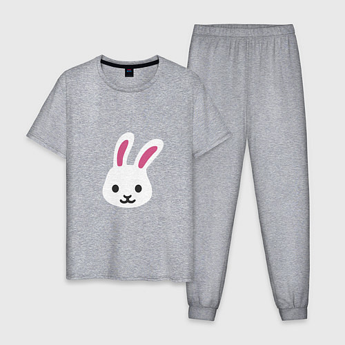 Мужская пижама Мордочка белого зайца / Меланж – фото 1