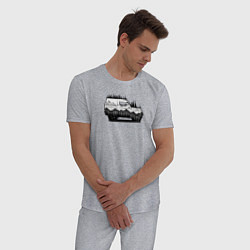 Пижама хлопковая мужская Бездорожье без дорог, цвет: меланж — фото 2