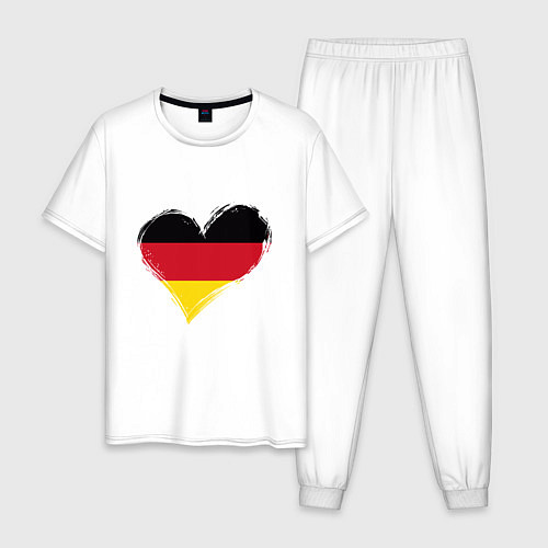 Мужская пижама Сердце - Германия / Белый – фото 1