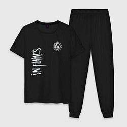 Пижама хлопковая мужская In flames - logo, цвет: черный