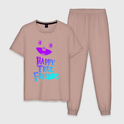 Пижама хлопковая мужская Happy Three Friends - NEON, цвет: пыльно-розовый