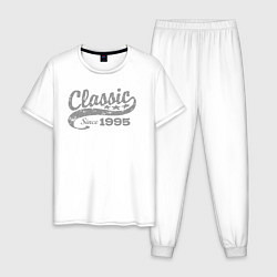 Пижама хлопковая мужская Классический с 1995, цвет: белый
