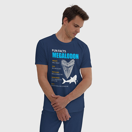 Мужская пижама Забавные факты о мегалодонах / Тёмно-синий – фото 3