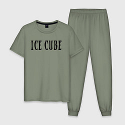 Пижама хлопковая мужская Ice Cube - logo, цвет: авокадо