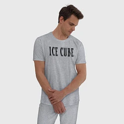 Пижама хлопковая мужская Ice Cube - logo, цвет: меланж — фото 2