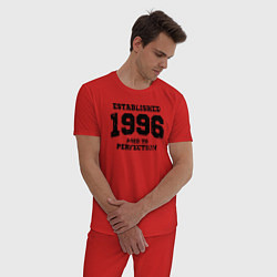 Пижама хлопковая мужская Основана в 1996 году и доведена до совершенства, цвет: красный — фото 2