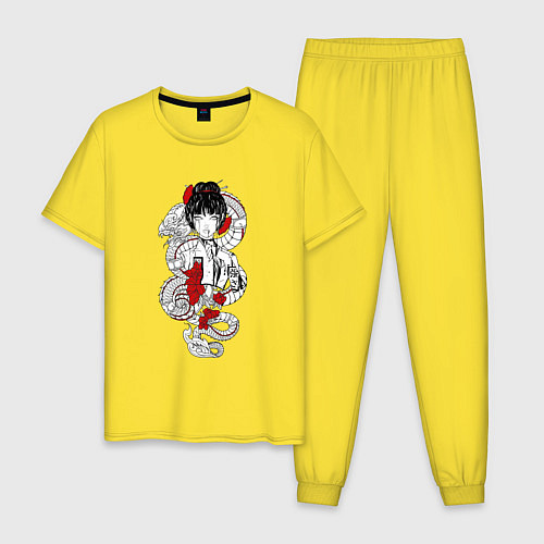 Мужская пижама Плата дракону / Желтый – фото 1