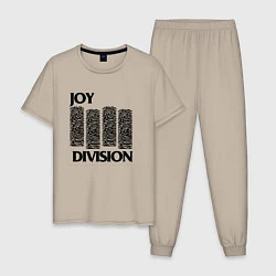 Пижама хлопковая мужская Joy Division - rock, цвет: миндальный