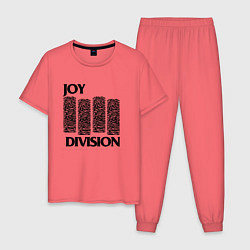 Пижама хлопковая мужская Joy Division - rock, цвет: коралловый