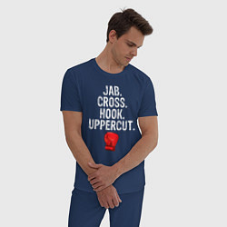 Пижама хлопковая мужская Джеб Кросс Хук Апперкот, цвет: тёмно-синий — фото 2
