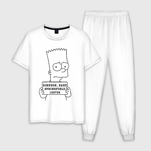 Мужская пижама Simpson, Bart, Springfield, 159736 / Белый – фото 1