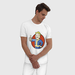 Пижама хлопковая мужская Vault boy like, цвет: белый — фото 2