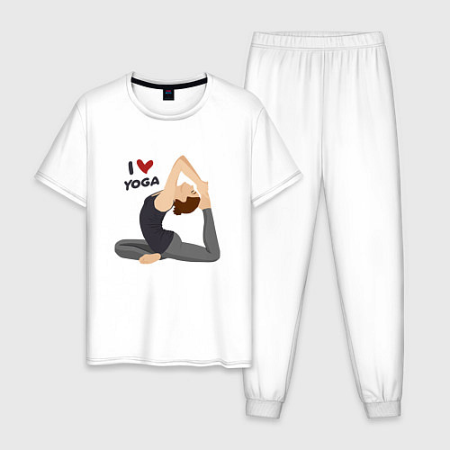 Мужская пижама Я люблю йогу / Белый – фото 1