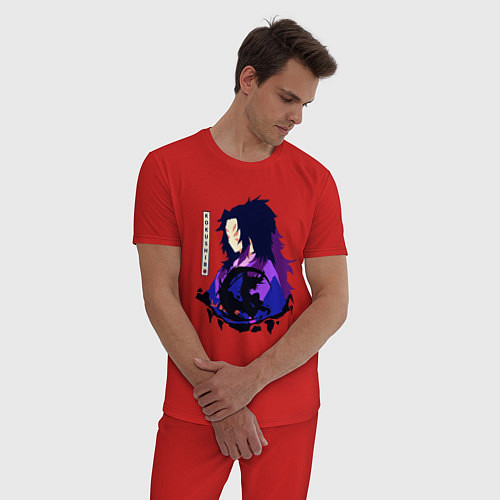 Мужская пижама Клинок рассекающий демонов: Кокушибо высшая луна / Красный – фото 3