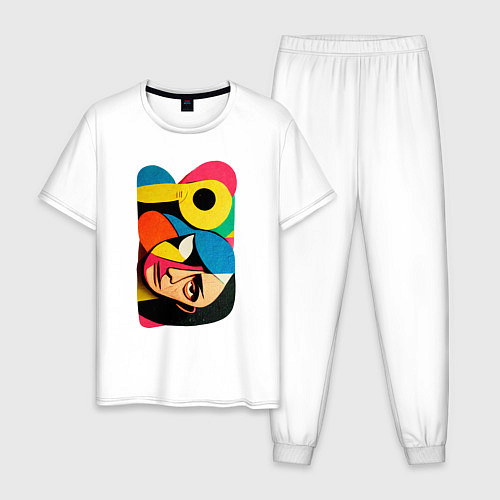 Мужская пижама Поп-арт в стиле Пабло Пикассо / Белый – фото 1