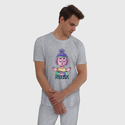 Пижама хлопковая мужская Йога - время медитации, цвет: меланж — фото 2
