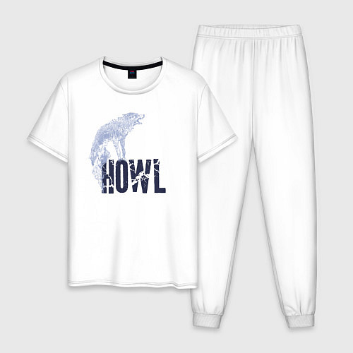Мужская пижама Howl - вой / Белый – фото 1