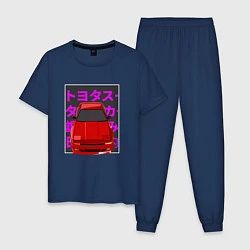 Пижама хлопковая мужская Supra A70 MK3 JDM, цвет: тёмно-синий