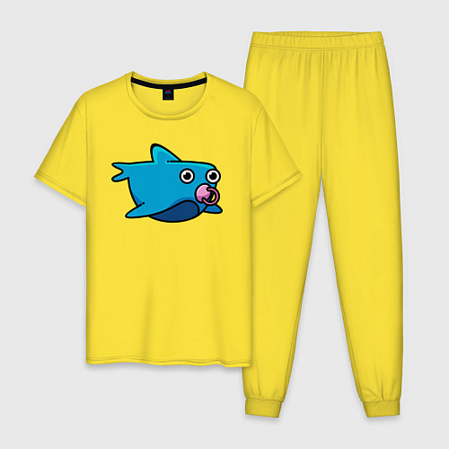 Мужская пижама Маленькая акула / Желтый – фото 1