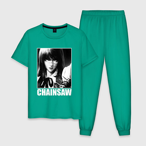 Мужская пижама Chainsaw man - Аса Митака / Зеленый – фото 1