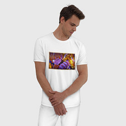Пижама хлопковая мужская Зеницу бог грома - Клинок, цвет: белый — фото 2