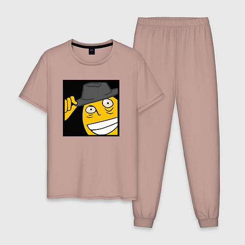 Мужская пижама Рофлан здарова / Пыльно-розовый – фото 1